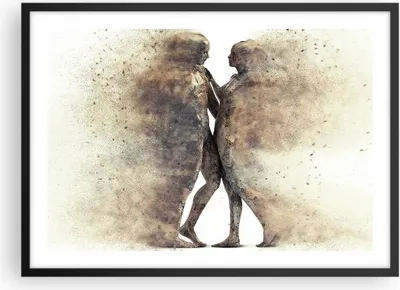 Produktbild von Gerahmtes Poster - Schwarzer Rahmen - Staub eine Frau ein Mann der Liebe - 70x50 cm - Wand Bild - Wanddeko - Wandbilder - Wandposter - Bilderrahmen - Bilder - Kunstdruck - Wandbild - P2BAA70x50-3102