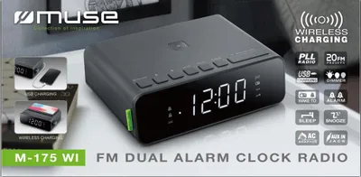 Produktbild von Muse M-175 WI, Uhr, FM, PLL, 87,5 - 108 MHz, LED, 2,29 cm (0.9"), Schwarz