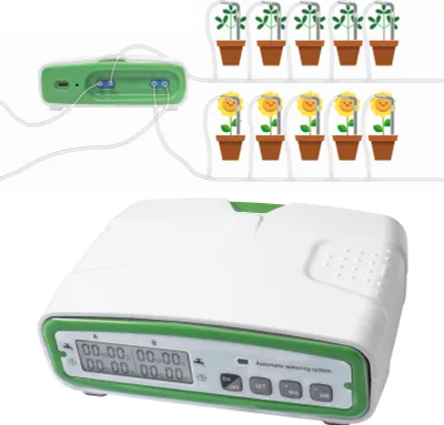 Produktbild von Automatisches Doppelpumpen-Bewaesserungssystem fuer 20 Topfpflanzen, Bewaesserungsset mit 30-Tage-programmierbarem Bewaesserungstimer, LCD-Bildschirm, 49,2 Fuss langes Rohr, perfekt fuer Innengaerten, Gewaechshaeuser, Hydrokultur