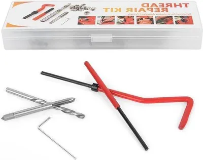 Imagen del producto de Kit de reparación Helicoil, 25 piezas. Juego de reparación con alambre, en caja de plástico transparente, para máquinas de procesamiento