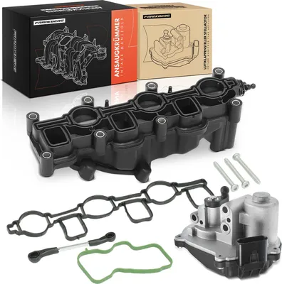 Produktbild von Frankberg 1x Ansaugkrümmer Saugrohrmodul+1x Stellmotor Links für VW Touareg Audi A4 A5 A6 Q5 Q7 2.7L 3.0L