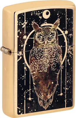 Produktbild von Zippo Benzin-Feuerzeug messing gebürstet color Owl 60007503, unbefüllt