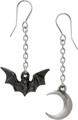 Produktbild von Alchemy Gothic Ohrhänger Damen Lunatious schwarz/silberfarben Standard
