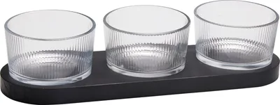 Produktbild von Glasschalen für Snacks ZINARI auf Holzunterlage, 4 Stück x Ø 9 cm