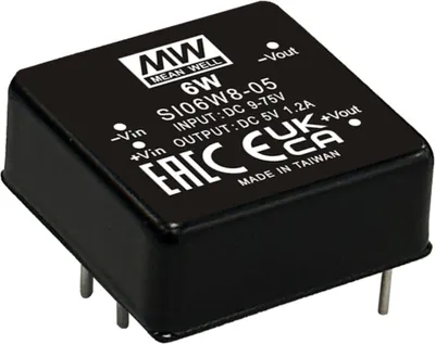 Produktbild von MEANWELL SI06W8-15 DC-DC-Wandler geregelt 15V 0,4A 1"*1" 3.000V