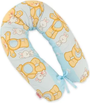 Immagine prodotto di Cuscino per la gravidanza, cuscino relax, supporto ottimale - 170 cm, fodera orsetto blu