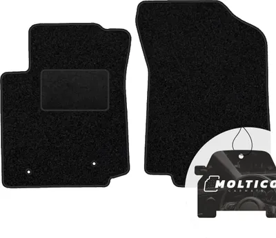 Produktbild von moto-MOLTICO Vorne Fußmatten Auto Velours Autoteppiche Schwarz Automatten Set 2-teilig passend für Toyota Aygo II ab 2014