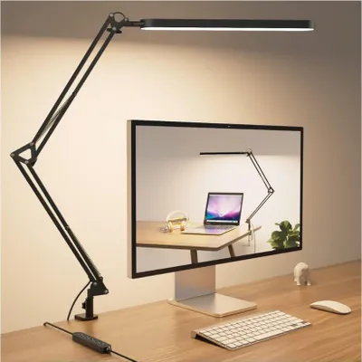 Obrázek produktu pro SKYLEO stolní lampa LED – 80 cm stolní lampa – 5 barevných režimů x 11 úrovní jasu – nastavitelný otočný ramen – časovač a paměťová funkce – 12 W stolní lampa – černá