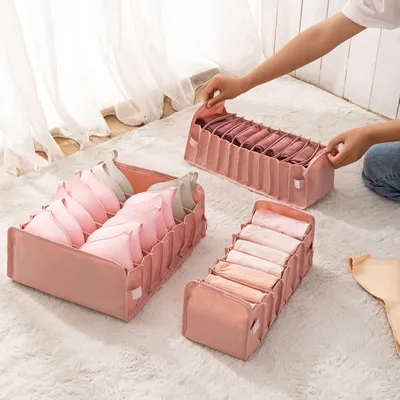 Obrázek produktu pro Úložný box na spodní prádlo typu zásuvka Skládací úložný box, růžový