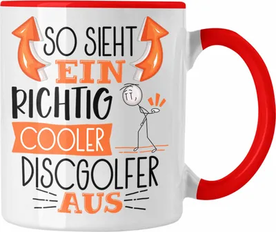 Produktbild von Trendation - So Sieht Ein Richtig Cooler Discgolfer Aus Geschenk Tasse Lustiger Spruch Geschenkidee (Rot)
