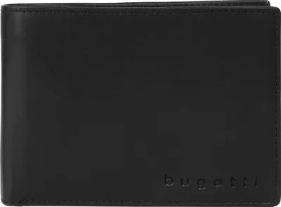 Zdjęcie produktu dla Bugatti cases Super Slim, Portfelowy, Czarny, Skóra, Monochromatyczny, Zamknięcie klapy, 60 g