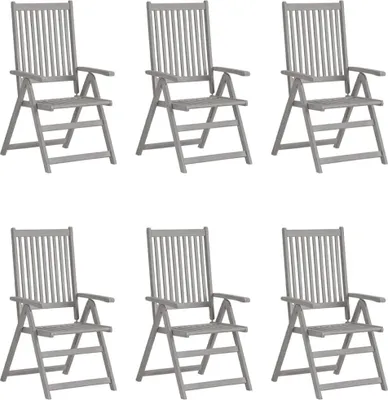 Produktbild von vidaXL Hochlehner Verstellbar 6 Stk. mit Auflagen Massivholz Akazie