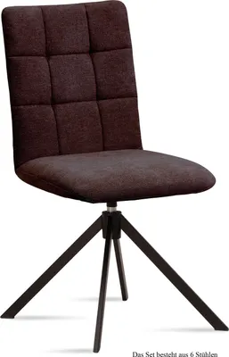 Produktbild von Esszimmerstuhl drehbar (6er-Set) Debora 47x91x60 Schwarz/Espresso