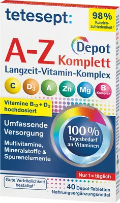Produktbild von Tetesept Vitamin A-Z Depot Tabletten Langzeit-Vitamin-Komplex, 40 St. Tabletten