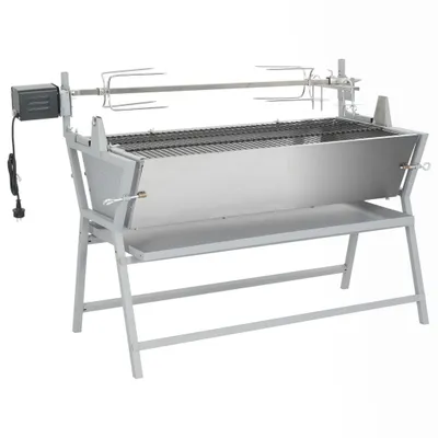 Zdjęcie produktu dla vidaXL Grill BBQ z obrotowym rożnem i stalą nierdzewną