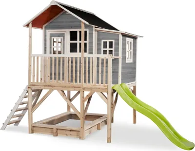Produktbild von EXIT Loft 550 Holz Spielhaus, Spielhaus für Draußen,Holz, Kinder, Grau