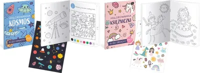 Produktbild von Kolorowanka A4 z naklejkami kosmos, księżniczki 16 kartek