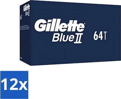 Obrázek produktu pro Jednorázový holicí strojek Gillette Blue 2 - odolný a pohodlný - 64 břitů - výhodné balení - 12 kusů