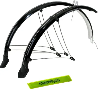 Produktbild von Fahrrad Schutzblechset 26" Schwarz 60 mm inkl. maxxi4you Reflexband