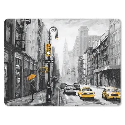 Produktbild von MuchoWow® Mauspad Mousepad Gemälde - Ölfarbe - Stadt - Auto 40x30 cm - Mousepads - Maus Mat - Pad - Mausunterlage - Anti Rutsch
