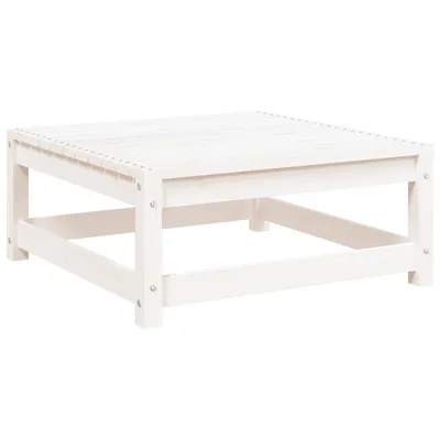 Image de Repose-pied de jardin blanc 70x70x30 cm bois de pin massif