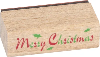 Produktbild von Stempelset Holz 3 Weihnachtsmotive 1,5x15cm Stempelstift rot/grün Packung mit 10 Stück