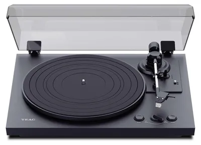 Zdjęcie produktu dla TEAC TN-175-B, Gramofon z napędem pasowym, Całkowicie automatyczny, Czarny, MDF, 33 1/3,45 RPM, Silnik prądu stałego