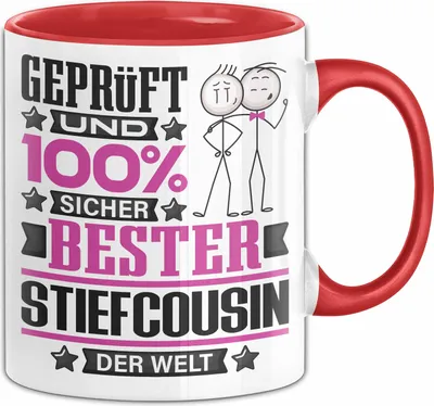 Produktbild von Stiefcousin Geschenk Lustiger Spruch für Stiefcousin Geschenkidee Bester Stiefcousin Der Welt (Rot)