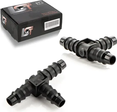 Produktbild von 2x T-Verbinder T-Stück Schlauchverbinder Ø 8 mm Kraftstoffleitung Rohrverbinder
