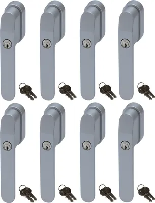 Produktbild von ABUS FG400 Abschließbarer Fenstergriff Silber, gleichschließend im Set 8 Stück