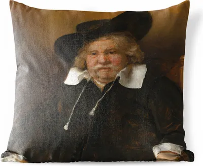 Produktbild von MuchoWow® Outdoor Kissen - Bildnis eines alten Mannes - Rembrandt van Rijn - 45x45 cm - Wetterfest - Lounge Kissen - Fotokissen - Dekoratives Kissen