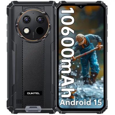 Produktbild von OUKITEL G1S Outdoor Handy ohne Vertrag, 10600mAh Akku Outdoor Smartphone Android 15, 16GB RAM + 128GB, 4G Dual SIM, NFC, 6,52 Zoll, 1TB TF, Schwarz