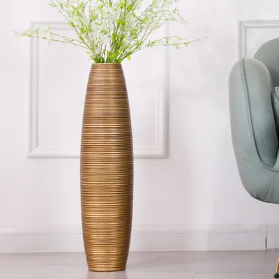 Produktbild von Leewadee Bodenvase 65 cm - Hohe Polyresin Deko für Pampasgras