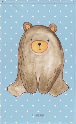 Produktbild von Mr. & Mrs. Panda Gobelin Bär sitzend - Blau Pastell - Geschenk, Tapestry, Wandbild, Wandteppich, Teddy, Wandbehang, Tapisserie