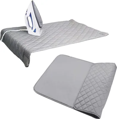 Produktbild von Magnetische Bügelmatte, Ersatzdecke für Bügelbrett, tragbarer Bezug für Bügelbrett/gesteppte Waschmaschinen-/Trocknerunterlage, hitzebeständige Unterlage, Grau, 48,3 x 81,3 cm