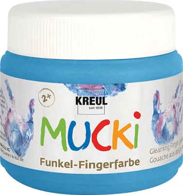 Produktbild von Kreul Mucki Funkel-Fingerfarbe diamantenblau 150 ml