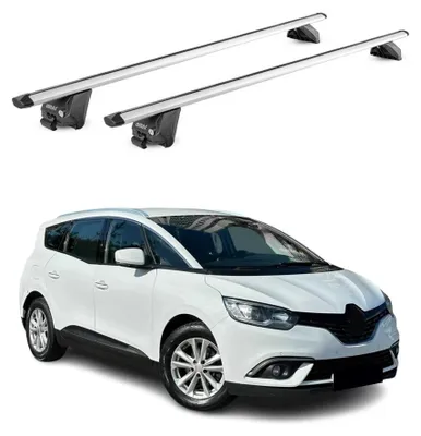 Obrázok produktu pre Strešné nosiče pre Renault Grand Scenic 4. generácie 2017–2022, nosnosť 100 kg, hliník, strieborná farba, 2 ks, certifikát ABE, Obrázok generovaný UI