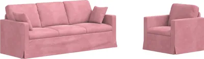 Produktbild von vidaXL Sofa Set 2 stk. Rosa Samt