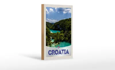 Produktbild von Holzschild Reise 12x18 cm Kroatien Meer Natur Urlaub Berge