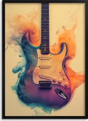 Immagine prodotto di Poster da parete con cornice Quadro moderno Musica Chitarra 50x70