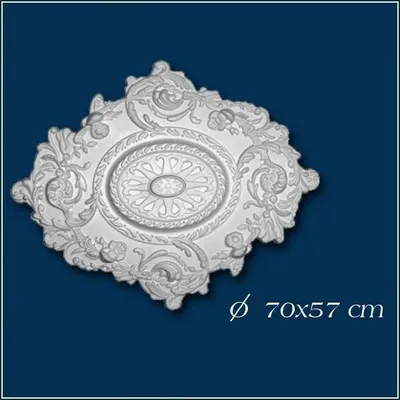 Produktbild von PROVISTON | Stuckrosette | Polystyrol | Durchmesser 700 x 570 mm | Weiß | Deckenrosette