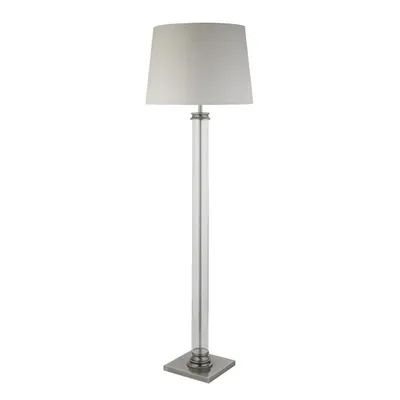 Produktbild von Stehlampe Metall Stoff E27 156 cm hoch in Silber matt Creme Jugendstil