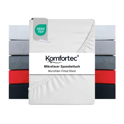 Produktbild von Komfortec Spannbettlaken 180x200 cm, Bettlaken Boxspringbett bis 15cm - 30cm Matratzenhöhe, Weiß