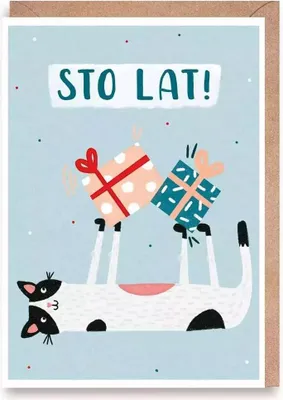 Produktbild von Geburtstagskarte Katze A6 (105 x 148 mm) Blanko Innenseite Satinpapier 300g