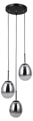 Zdjęcie produktu dla Lampa wisząca MEOLO czarna matowa 3xE14x5W szkło wym:120x35x35cm IP20 Italux