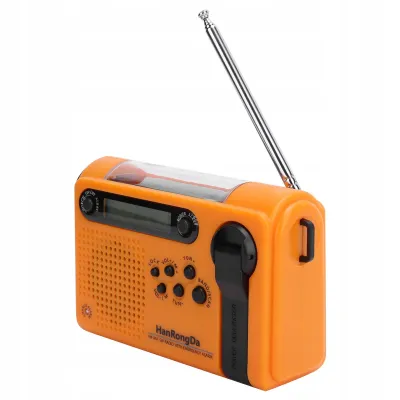 Zdjęcie produktu dla Przenośne Radio Solarne Z Korbą, Alarmem, Dynamo I Latarką Awaryjną 2000 Mah