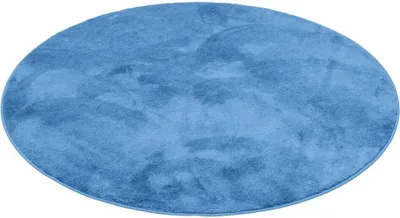Produktbild von Luxus Super Soft Hochflor Langflor Teppich Melia Einfarbig Rund, Größe:160 cm Rund, Farbe:Blau