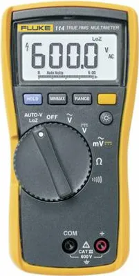 Produktbild von Kompaktes Echteffektiv-Messgerät mit Standardfunktionen Das Fluke 114 ist ideal für die elektrische Fehlersuche und für einfache „OK/Nicht OK“-Tests im haustechnischen/gewerblichen Bereich