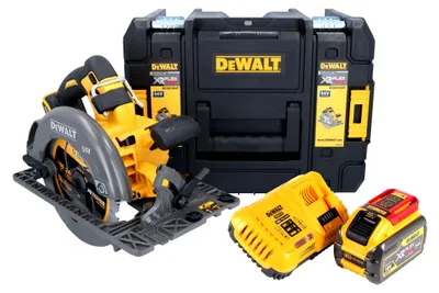 Image de DeWalt DCS 579 X1T Scie circulaire à main sans fil 54 V FlexVolt 190 mm Brushless + 1x batterie 9,0 Ah + chargeur + TSTAK