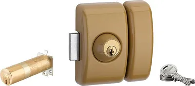 Image de Verrou universel THIRARD double cylindre languette HG5 + 3 clés - Or - 00080474